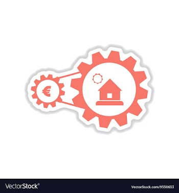 Paper sticker on white background house money vector image