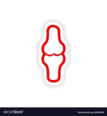 Paper sticker on white background human bones vector image