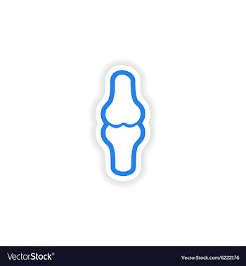 Paper sticker on white background human bones vector image