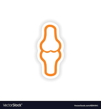 Paper sticker on white background human bones vector image
