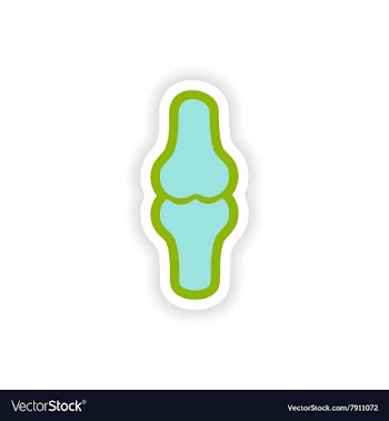 Paper sticker on white background human bones vector image