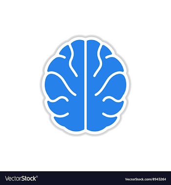 Paper sticker on white background human brain vector image