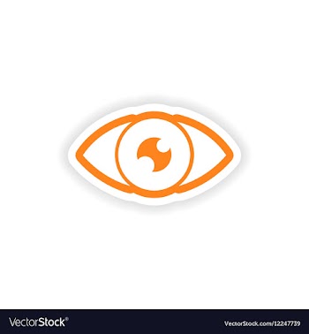 Paper sticker on white background human eye vector image