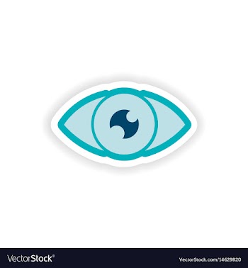 Paper sticker on white background human eye vector image