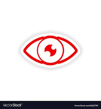Paper sticker on white background human eye vector image