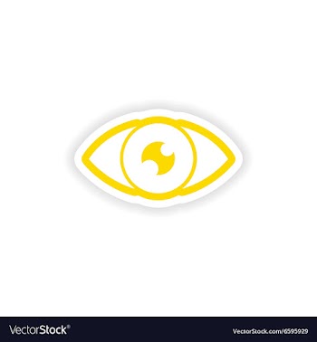 Paper sticker on white background human eye vector image