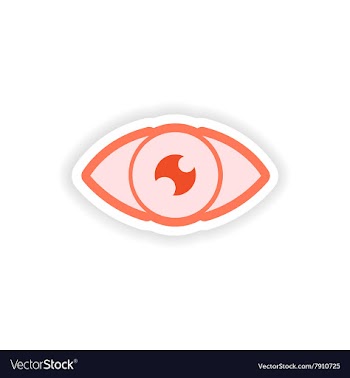 Paper sticker on white background human eye vector image