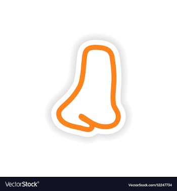 Paper sticker on white background human nose vector image