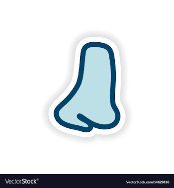 Paper sticker on white background human nose vector image