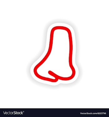 Paper sticker on white background human nose vector image
