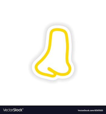 Paper sticker on white background human nose vector image