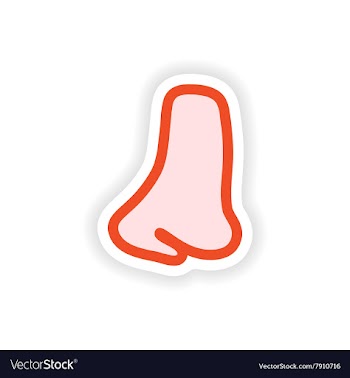 Paper sticker on white background human nose vector image