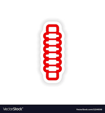 Paper sticker on white background human spine vector image