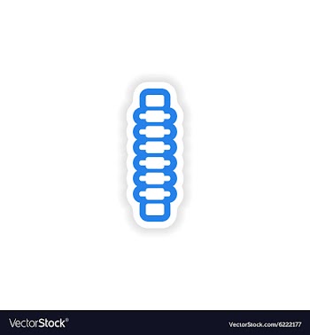 Paper sticker on white background human spine vector image