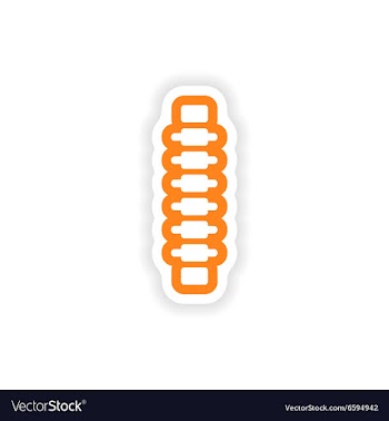 Paper sticker on white background human spine vector image