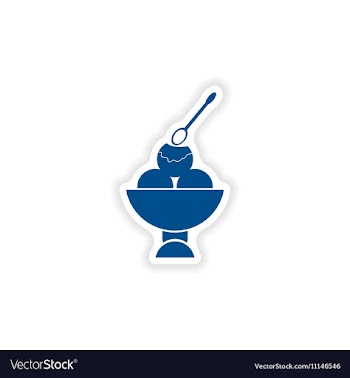 Paper sticker on white background ice Cream balls vector image