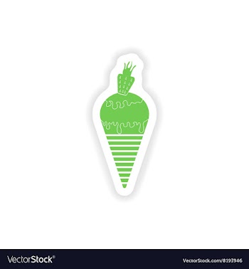 Paper sticker on white background ice cream cone vector image