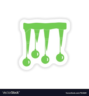Paper sticker on white background icicles balls vector image