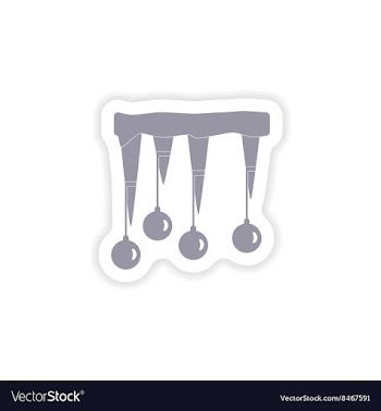 Paper sticker on white background icicles balls vector image