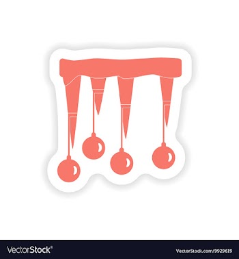 Paper sticker on white background icicles balls vector image