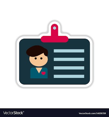 Paper sticker on white background identity card vector image