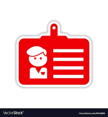 Paper sticker on white background identity card vector image