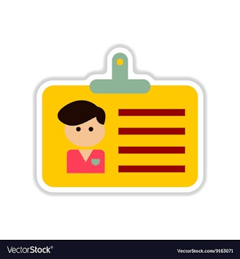 Paper sticker on white background identity card vector image