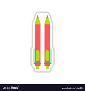 Paper sticker on white background ink pens vector image