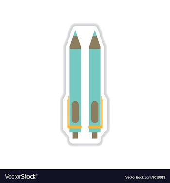 Paper sticker on white background ink pens vector image