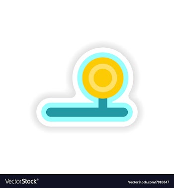 Paper sticker on white background instrument vector image