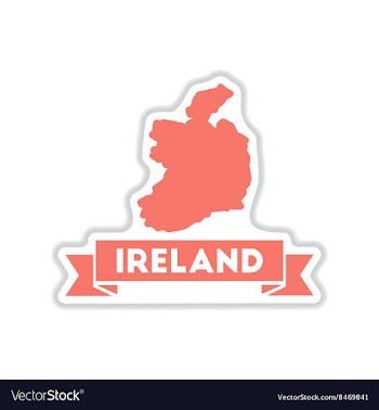 Paper sticker on white background Ireland map vector image