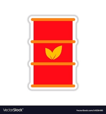 Paper sticker on white background iron barrel vector image