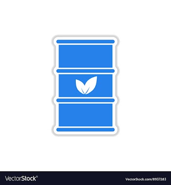 Paper sticker on white background iron barrel vector image