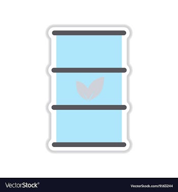 Paper sticker on white background iron barrel vector image