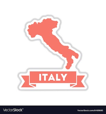 Paper sticker on white background Italy map vector image