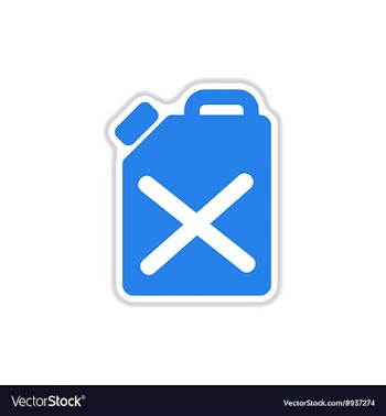 Paper sticker on white background jerrycan vector image