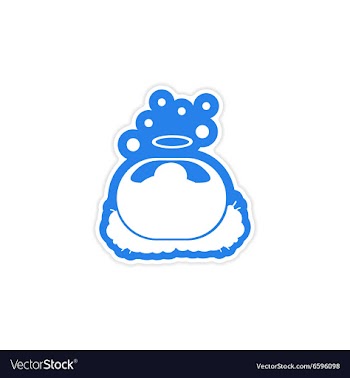 Paper sticker on white background Jesus in manger vector image