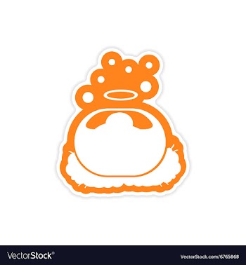 Paper sticker on white background Jesus in manger vector image