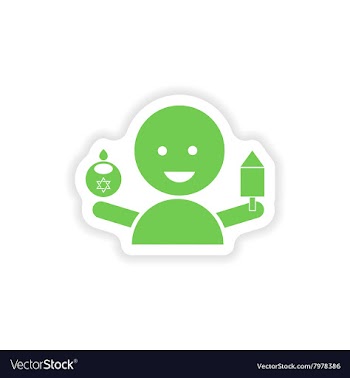 Paper sticker on white background Jewish child vector image