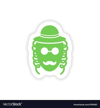 Paper sticker on white background Jewish man vector image