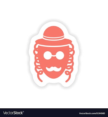 Paper sticker on white background Jewish man vector image