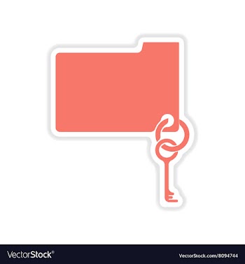 Paper sticker on white background key folder vector image