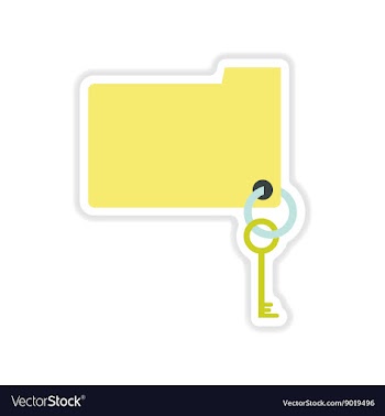 Paper sticker on white background key folder vector image