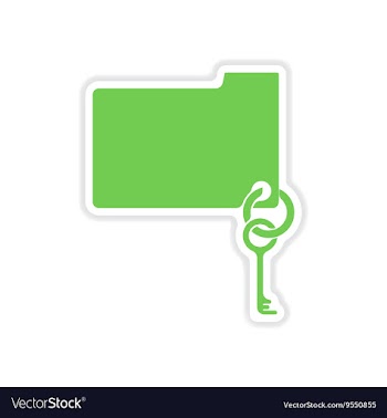Paper sticker on white background key folder vector image