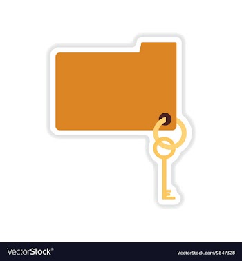 Paper sticker on white background key folder vector image