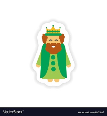 Paper sticker on white background king cartoon vector image