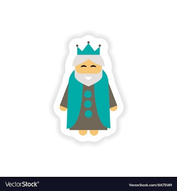 Paper sticker on white background king cartoon vector image