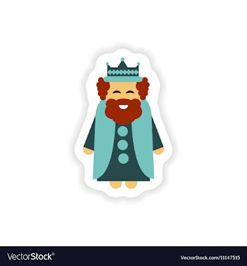 Paper sticker on white background king cartoon vector image