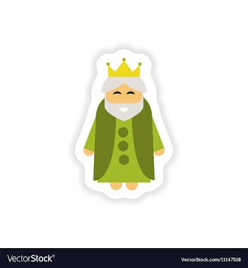 Paper sticker on white background king cartoon vector image