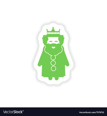 Paper sticker on white background king cartoon vector image